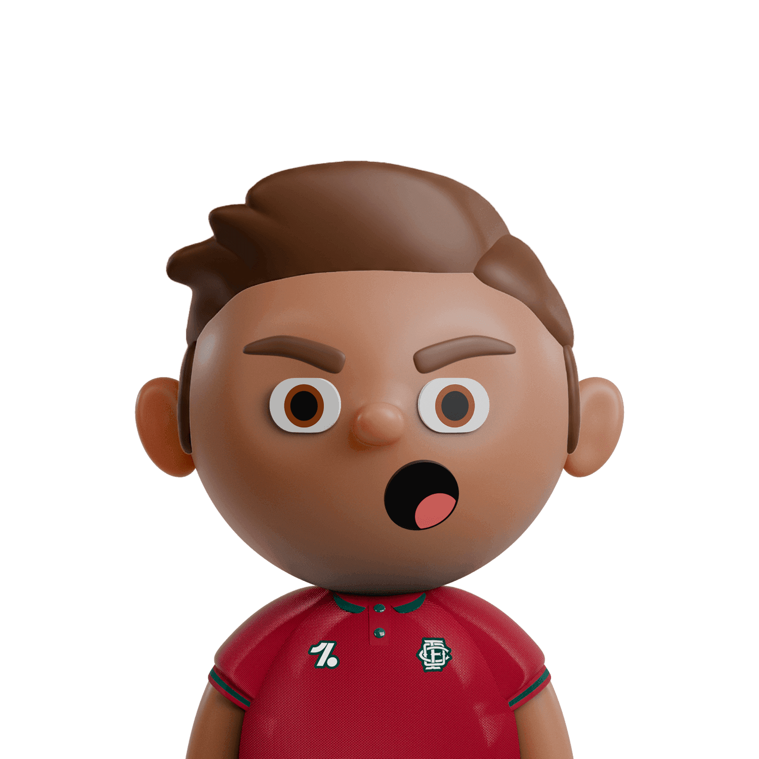 Cartoon Ronaldo in red Portugal kit