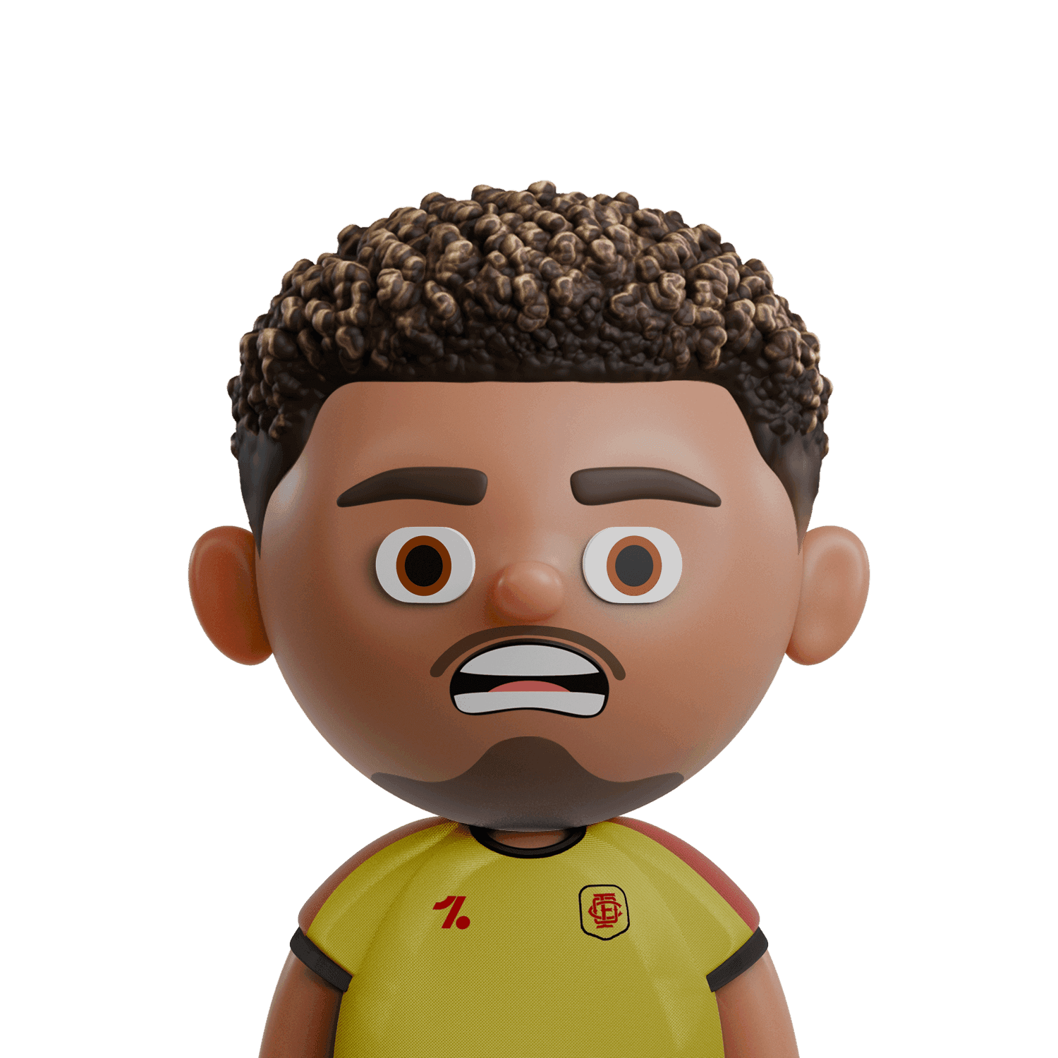 Cartoon football player in yellow kit