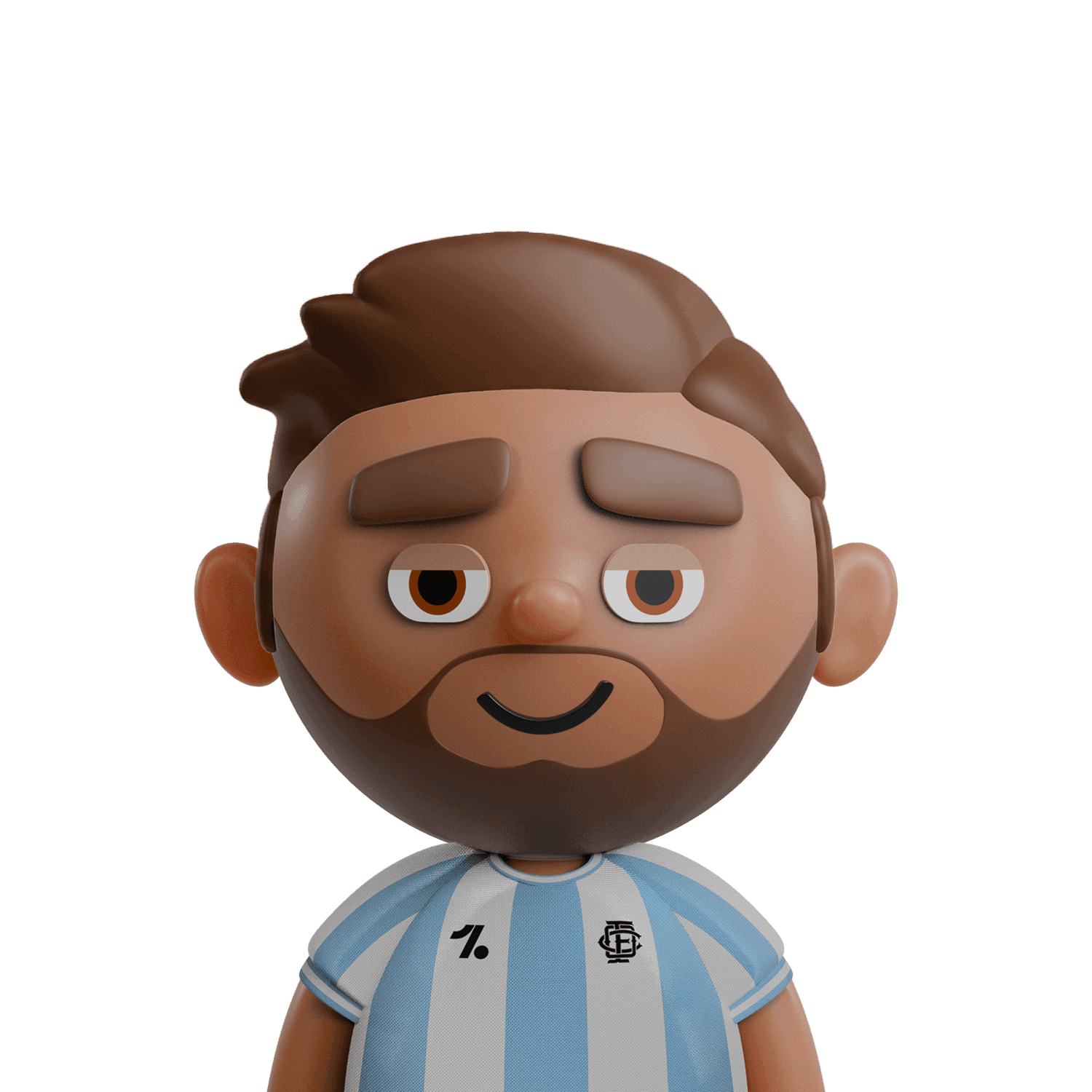 Cartoon football player in Argentina kit